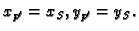 $ x_{p'}=x_S,y_{p'}=y_S.$