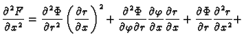 $\displaystyle \frac{\partial^2 F}{\partial x^2}=
\frac{\partial^2\Phi}{\partial...
...{\partial x}+
\frac{\partial \Phi}{\partial r}\frac{\partial^2r}{\partial x^2}+$