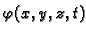 $ {\varphi}(x,y,z,t)$