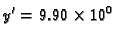 $\displaystyle y' = 9.90\times{}10^0$