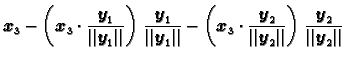 $\displaystyle \boldsymbol{x}_3 -\left(\boldsymbol{x}_3\cdot\frac{\boldsymbol{y}...
...dsymbol{y}_2\Vert}\right)\,
\frac{\boldsymbol{y}_2}{\Vert\boldsymbol{y}_2\Vert}$